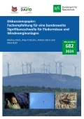 Cover von BfN-Schriften 682; Titelfoto: Windpark im Mittelgebirge, Abendsegler (Nyctalus noctula) (M. Dietz, T. Stephan, C. Kups)