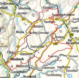 Abgrenzung der Landschaft "Bauland" (12801)