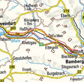 Abgrenzung der Landschaft "Mainaue zwischen Schweinfurt und Bamberg" (13701)