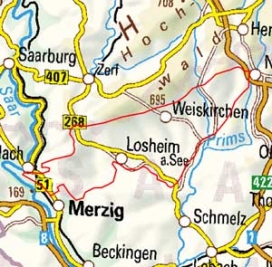 Abgrenzung der Landschaft "Hochwaldvorland" (19002)