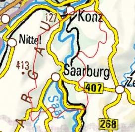 Abgrenzung der Landschaft "Unteres Saartal" (25200)