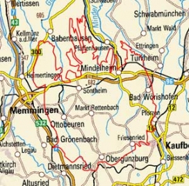 Abgrenzung der Landschaft "Obere Iller-Lech-Schotterplatten" (4602)