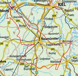 Abgrenzung der Landschaft "Holsteinische Vorgeest" (69801)