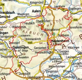 Abgrenzung der Landschaft "Albuch und Härtsfeld" (9601)