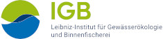 Grün-blaues Logo des Leibniz-Institut für Gewässerökologie und Binnenfischerei (IGB)