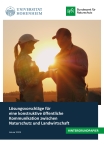 Cover des Hintergrundpapiers mit zwei Personen bei Sonnenuntergang auf einer landwirtschaftlichen Fläche