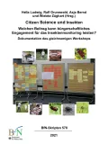 Pinnwände mit während des Workshops entstandenen Mindmaps; Frau bei der Feld- und Bestimmungsarbeit; Vertreter verschiedener Insektenordnungen, Mann bei der Feldarbeit und bei der Betrachtung von Fliegen 