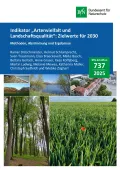 Cover von BfN-Schriften 737; Titelbild: Agrarland, Wälder, Siedlungen, Binnengewässer, Küsten und Meere sowie Alpen – die wichtigsten Nutzungs- und Landschaftstypen Deutschlands umfasst der Indikator „Artenvielfalt und Landschaftsqualität“, die Darstellung entspricht ihrer aktuellen Flächenausdehnung in Deutschland (R. Dröschmeister)