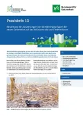 Cover Praxisinfo 13: Bewertung der Auswirkungen von Windenergieanlagen der neuen Generation auf das Kollisionsrisiko von Fledermäusen