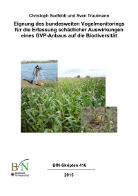 Auf den Bilder sind Maisfeld, Vogelbeobachterin und Goldammer zu sehen