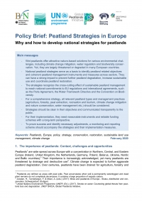 Cover Policy Brief: Peatland Strategies in Europe Why and how to develop national strategies for peatlands