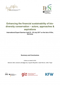 Cover Enhancing the financial sustainability of biodiversity conservation – actors, approaches & aspirations