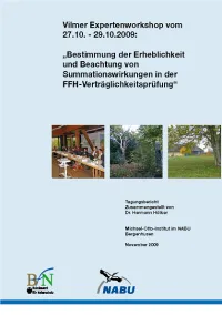 Titelbild Vilmer Expertenworkshop Teil 1 2009