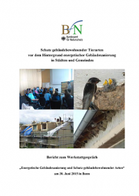 Titelseite Schutz gebäudebewohnender Tierarten vor dem Hintergrund energetischer Gebäudesanierung in Städten und Gemeinden
