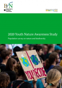 Cover Brochure Youth Nature Awareness 2020 with a picture of a Friday for Future demonstration