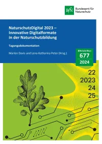 Cover von BfN-Schriften 677; Titelbild: Skizziertes Eichenblatt vor stilisiertem Hintergrund aus Fraktalen und Digitalisierungselementen (Carolina Arcienigas)