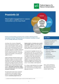 Cover der Praxisinfo 10 : Meaningful engagement in nature restoration at the local level