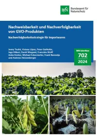 Cover von BfN-Schriften 702; Titelbild: Sojafeld, Sojabohne und Sojakeime (Pixabay Inhaltslizenz, https://pixabay.com/de/service/license-summary/)