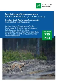 Cover von BfN-Schriften 715; Titelbild: Ein Wolf quert einen sandigen Waldweg (Foto: H. Anders)
