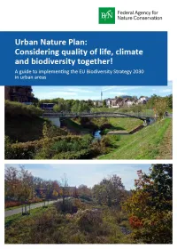 Cover Urban Nature Plan: Considering quality of life, climate and biodiversity together!