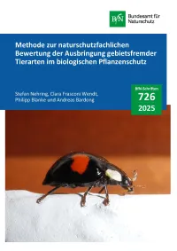 Cover von BfN-Schriften 726; Titelbild: Der invasive Asiatische Marienkäfer (Harmonia axyridis) (© S. Nehring).