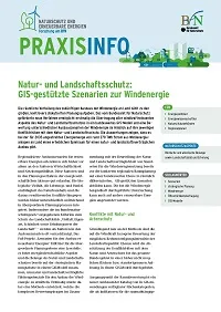 Cover PraxisInfo 2: Natur- und Landschaftsschutz: GIS-gestützte Szenarien zur Windenergie