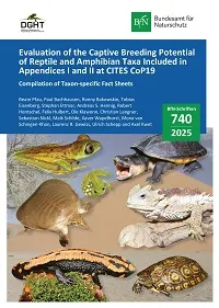 Cover BfN-Schriften 740; cover image: portraits of some amphibian and reptile species discussed in this document. For information on image rights, please refer to the publication.