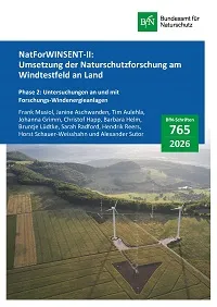 Cover von BfN-Schriften 765; Titelbild: Luftbild des Windenergietestfelds WINSENT (ZSW/David Arzt)