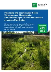 Cover von BfN-Schriften 784; Titelbild: Photovoltaik-Anlage mit Wiedervernässung in Lottorf (Foto: Jeremias Kempt)