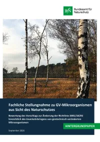 Cover Hintergrundpapier Fachliche Stellungnahme zu GV-Mikroorganismen aus Sicht des Naturschutzes
