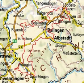 Abgrenzung der Landschaft "Südwestliches (Schwäbisches) Albvorland" (10001) Abgrenzung der Landschaft "Südwestliches (Schwäbisches) Albvorland" (10001)