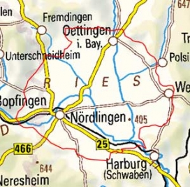 Abgrenzung der Landschaft "Ries" (10300) Abgrenzung der Landschaft "Ries" (10300)