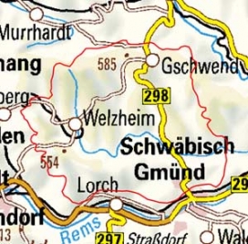Abgrenzung der Landschaft "Welzheimer Wald" (10703) Abgrenzung der Landschaft "Welzheimer Wald" (10703)