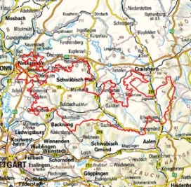 Abgrenzung der Landschaft "Schwäbisch-Fränkische Waldberge" (10801) Abgrenzung der Landschaft "Schwäbisch-Fränkische Waldberge" (10801)