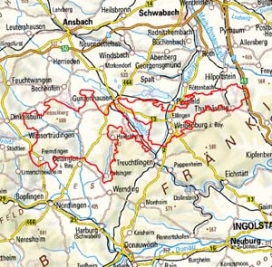 Abgrenzung der Landschaft "Vorland der Südlichen Frankenalb" (11000) Abgrenzung der Landschaft "Vorland der Südlichen Frankenalb" (11000)