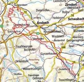 Abgrenzung der Landschaft "Oberlauf der Altmühl" (11401) Abgrenzung der Landschaft "Oberlauf der Altmühl" (11401)