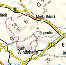 Abgrenzung der Landschaft "Vorderer Steigerwald" (11501)