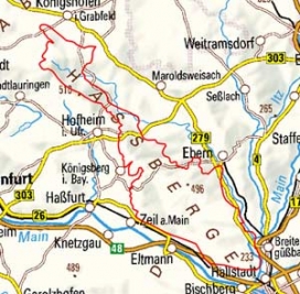 Abgrenzung der Landschaft "Hassberge" (11600) Abgrenzung der Landschaft "Hassberge" (11600)