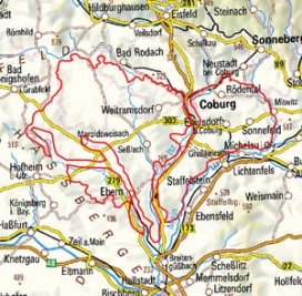 Abgrenzung der Landschaft "Itz-Baunach-Hügelland" (11700)