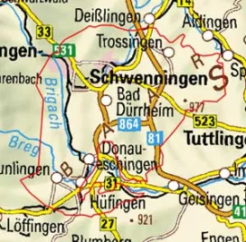 Abgrenzung der Landschaft "Baar" (12100)