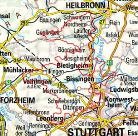 Abgrenzung der Landschaft "Korngäu des südlichen Neckarbeckens Südliches Strombergvorland Zabergäu" (12302)