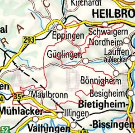 Abgrenzung der Landschaft "Strom- und Heuchelberg" (12400) Abgrenzung der Landschaft "Strom- und Heuchelberg" (12400)