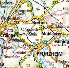 Abgrenzung der Landschaft "Südlicher Kraichgau" (12502)