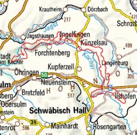Abgrenzung der Landschaft "Kochertal" (12604)