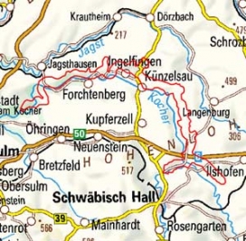 Abgrenzung der Landschaft "Kochertal" (12604) Abgrenzung der Landschaft "Kochertal" (12604)