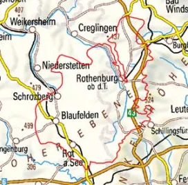 Abgrenzung der Landschaft "Östliche Hohenloher-Haller Ebene" (12701)