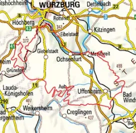 Abgrenzung der Landschaft "Ochsenfurter und Gollachgau" (13000)