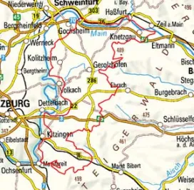 Abgrenzung der Landschaft "Steigerwaldvorland" (13700)