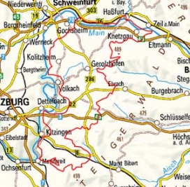 Abgrenzung der Landschaft "Steigerwaldvorland" (13700) Abgrenzung der Landschaft "Steigerwaldvorland" (13700)