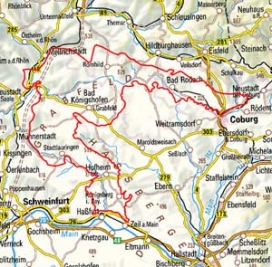 Abgrenzung der Landschaft "Grabfeld" (13801)